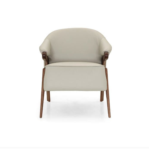 Osa Armchair Walnut & Off White Leather