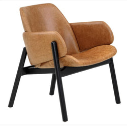 Above Accent Chair in Black Frame & Brown Leather