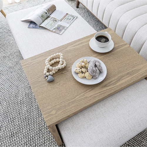 Forest Coffee Ottoman - Cream and Blonde Oak