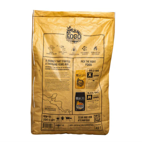 Fogo Super Premium Lump Charcoal - 17.6 Lbs - Gold Bag