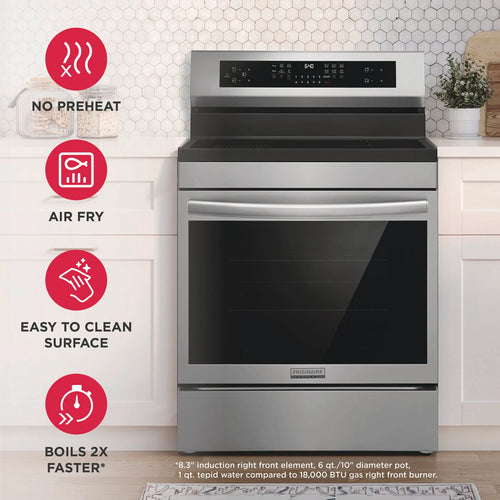 Frigidaire Gallery 30'' Freestanding Induction Range with Air Fry