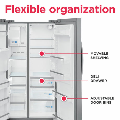 Frigidaire Gallery 25.6 Cu. Ft. 36'' Standard Depth Side by Side Refrigerator - SS