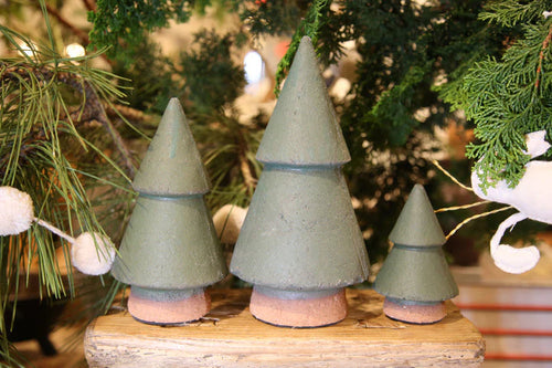 Raw Clay Christmas Tree L, Green