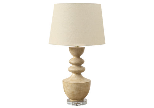 Round Table Lamp with Beige Shade 28" - Beige