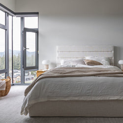 Justin Double Storage Bed Tall - Cream