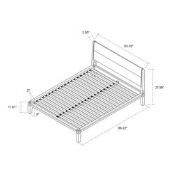 Luna Wood Tool-Free Queen Bed - Coffee