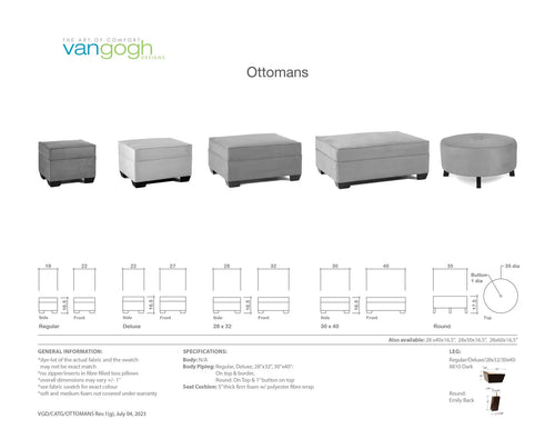 Van Gogh Deluxe Ottoman