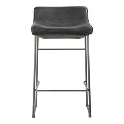 Starlet Counter Stool - Onyx Black Leather