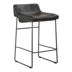 Starlet Counter Stool - Onyx Black Leather