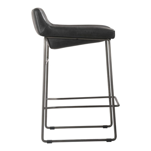 Starlet Counter Stool - Onyx Black Leather