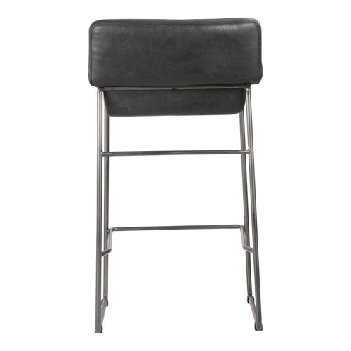 Starlet Counter Stool - Onyx Black Leather