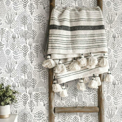 Folklore Trees Peel & Stick Wallpaper - Grey