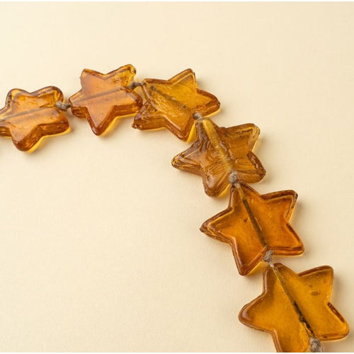 Glass Garland – Amber Star or Brown Heart