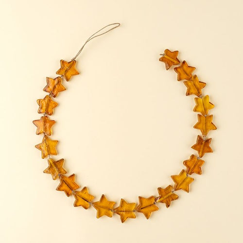Glass Garland – Amber Star or Brown Heart