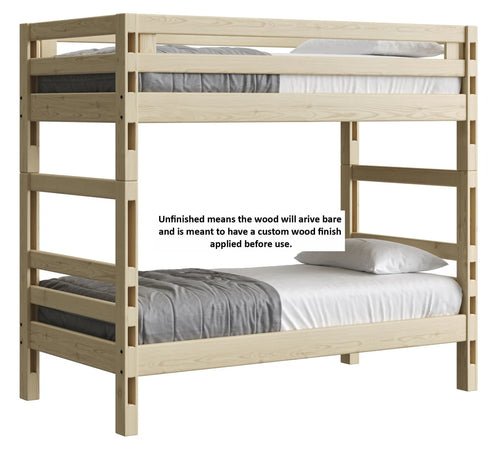 Crate Designs Ladder End Bunk Bed - Twin Over Twin