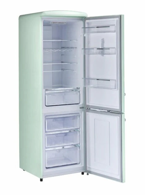 Unique Classic Retro 23.6 in 11.7 cu. ft. Frost Free Retro Bottom Freezer Refrigerator - Summer Mint Green