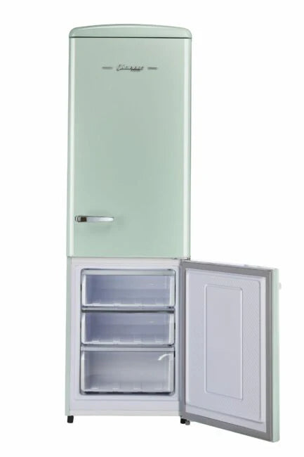 Unique Classic Retro 23.6 in 11.7 cu. ft. Frost Free Retro Bottom Freezer Refrigerator - Summer Mint Green