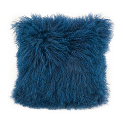 Lamb Fur Pillow 16"X16" - Blue