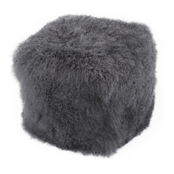 Lamb Fur Pouf - Smoke