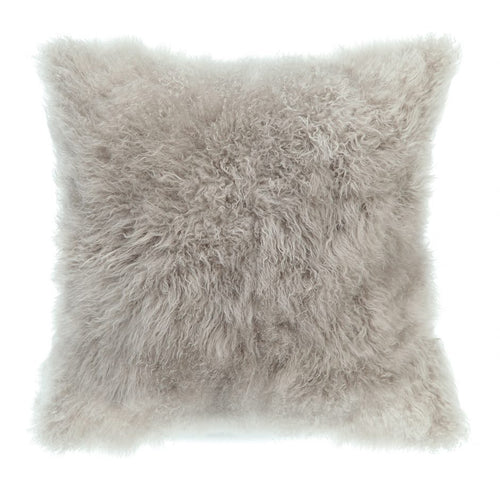 Cashmere Fur Pillow 18"X18" - Light Grey