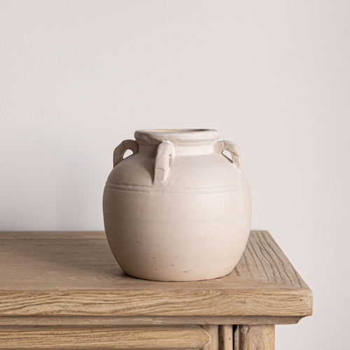 Cordoba White Matte Vase With Handles