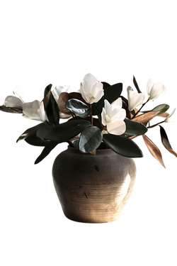 Magnolia Stems Faux Flowers with Leaves