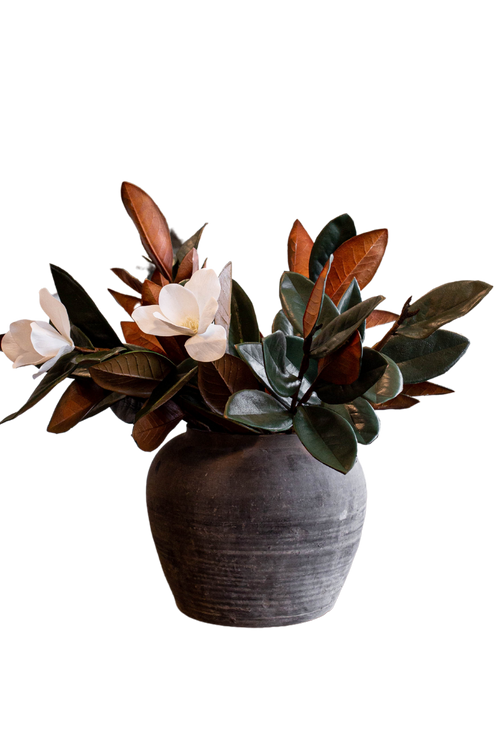 Magnolia Stems Faux Flowers with Leaves
