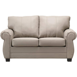 Light Grey Leather Match Loveseat