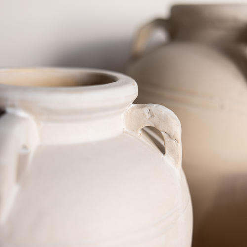 Cordoba White Matte Vase With Handles
