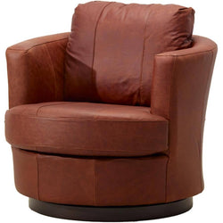 Tina All Leather Swivel Barrel Chair