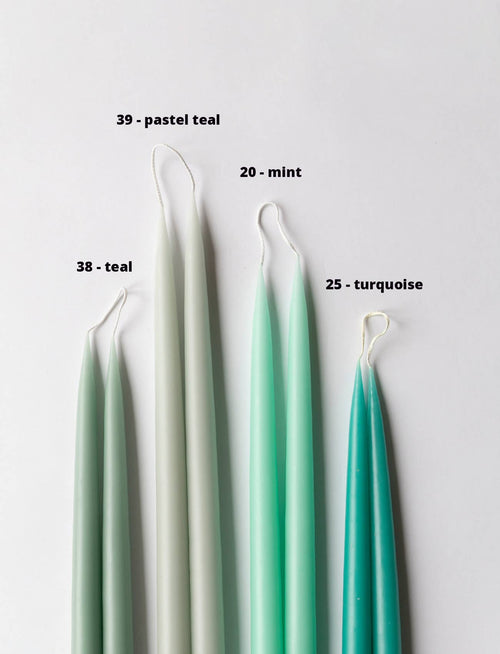 Pastel Teal Danish Taper Candle | 2 Pack