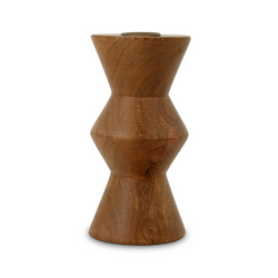 Sequence Small Wooden Candle Holder Brown