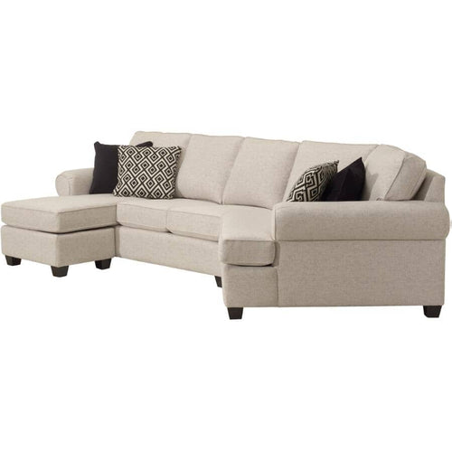 Tictac Ivory Sectional With Chaise & Cuddler