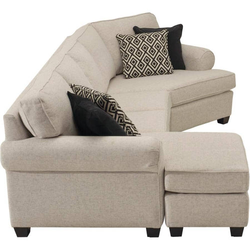 Tictac Ivory Sectional With Chaise & Cuddler