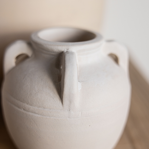 Cordoba White Matte Vase With Handles