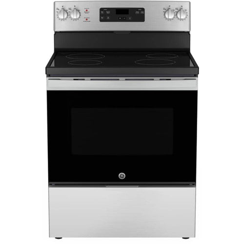 GE 30" 5 Cu. Ft. Freestanding Smooth Top Electric Range with Dual Bake Element - Stainless Steel