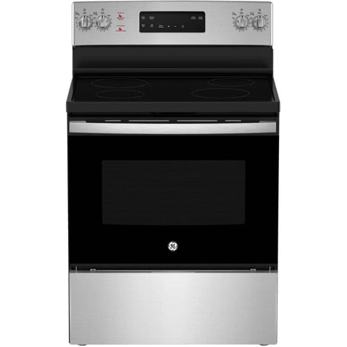 GE Range 30" 5 cu. ft. Freestanding Smooth Top Electric with Dual Bake Element & Storage Drawer - Stainless Steel