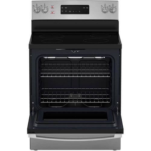 GE Range 30" 5 cu. ft. Freestanding Smooth Top Electric with Dual Bake Element & Storage Drawer - Stainless Steel