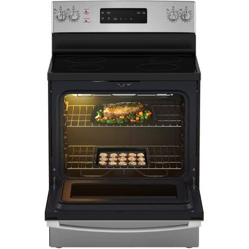 GE Range 30" 5 cu. ft. Freestanding Smooth Top Electric with Dual Bake Element & Storage Drawer - Stainless Steel