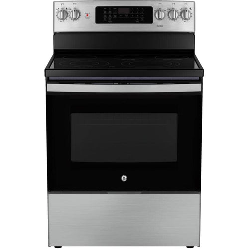 GE Range 30" 5.0 Cu. Ft. Smooth Top Electric True Convection Range with No Preheat Air Fry - Stainless Steel