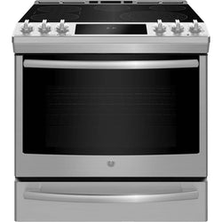 GE Profile 30" 5.3 Cu. Ft. Slide-In Smooth Top Electric Convection Range - Stainless Steel