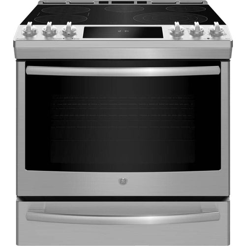 GE Profile 30" 5.3 Cu. Ft. Slide-In Smooth Top Electric Convection Range - Stainless Steel