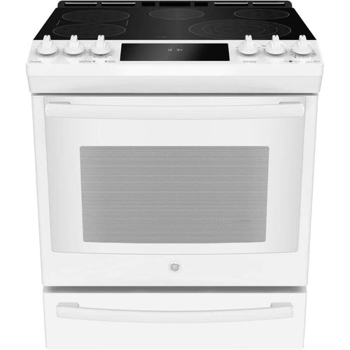 GE Profile 30" 5.3 Cu. Ft. Slide-In Smooth Top Electric Convection Range - White