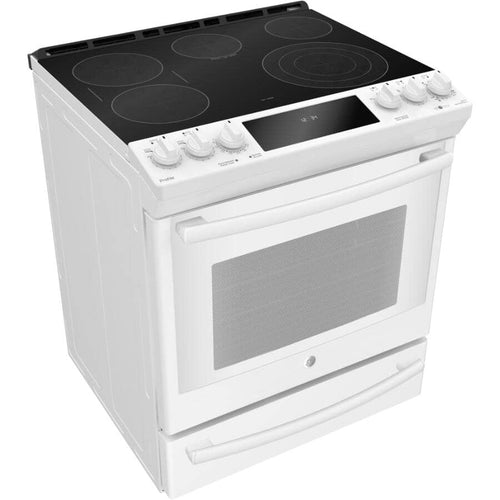 GE Profile 30" 5.3 Cu. Ft. Slide-In Smooth Top Electric Convection Range - White