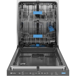 GE Profile Dishwasher 24" Built-In Dishwasher with Top Controls + Piranha Hard Food Disposer - Fingerprint Resistant Stainless Steel