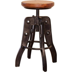 Wood Seat Bar Stool 24"-30" Adjustable