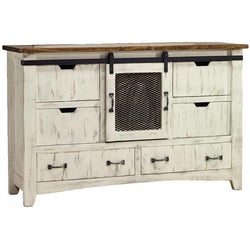 Pueblo White Dresser - 6 Drawer