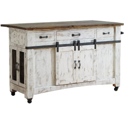 Pueblo White Kitchen Island 60"