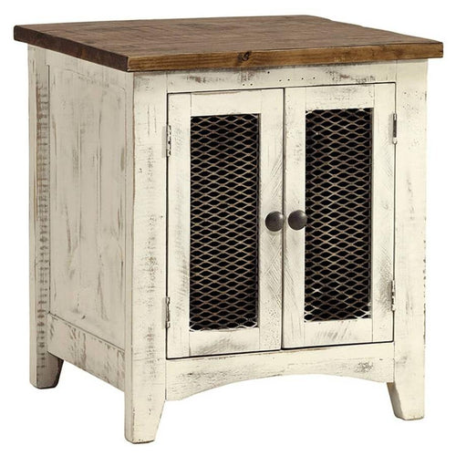 Pueblo White Square End Table