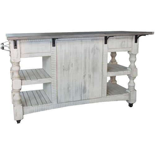 Stone Kitchen Island 59.75" - Weathered White